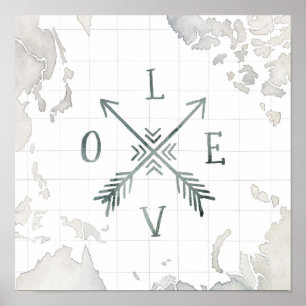 Kärlek för vattenfärgWanderlustäventyr III   Poster