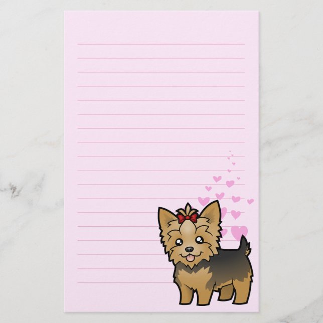 Kärlek för Yorkshire Terrier (kort hår med Brevpapper (Framsida)