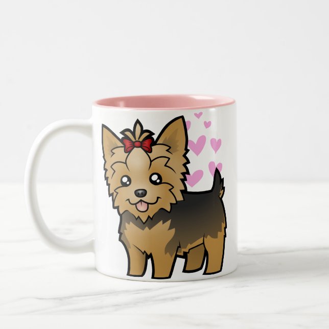 Kärlek för Yorkshire Terrier (kort hår med Två-Tonad Mugg (Vänster)