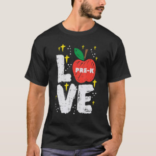 Kärlek före K Apple Cute First Day of Prek School T Shirt