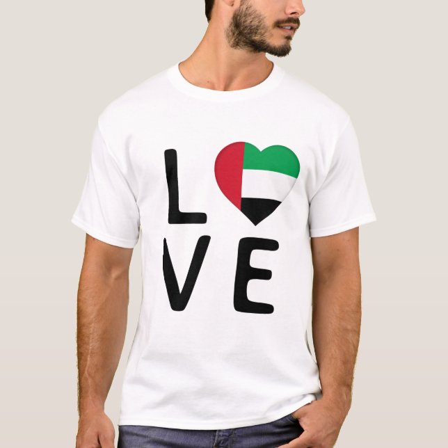 Kärlek - Förenade Arabemiraten Flagga T Shirt (Framsida)