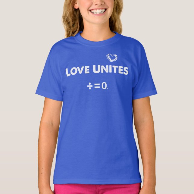 Kärlek förenar realitetenhetcitationstecken tee shirt (Framsida)
