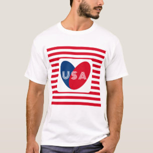 Kärlek Förenta staterna Patriotic Rött vitt blått  T Shirt