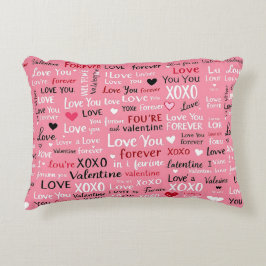Kärlek Forever - Alla hjärtans dag Typografi Mönst Prydnadskudde