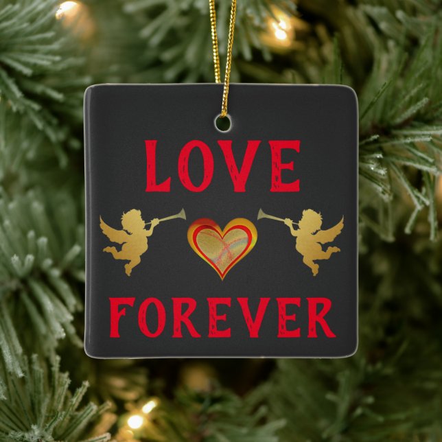 Kärlek Forever Ceramic Ornament (Träd)