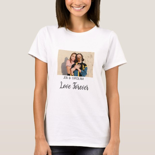 Kärlek Forever LGbtq ett pride lägg till bild namn T Shirt (Framsida)