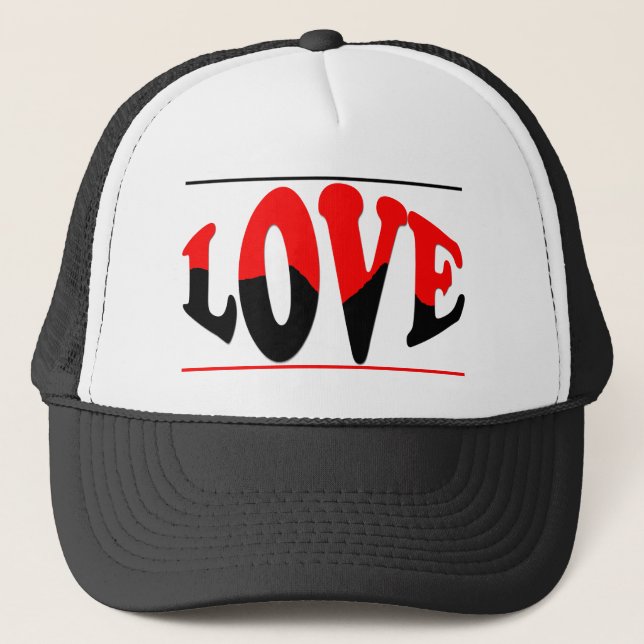 Kärlek förmedlade ett budskap om oro och Kärlek Keps (Framsida)