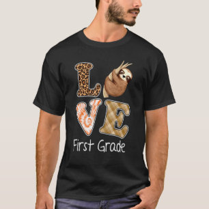 Kärlek första Klass Sloth 1:e Klass-läraren tillba T Shirt