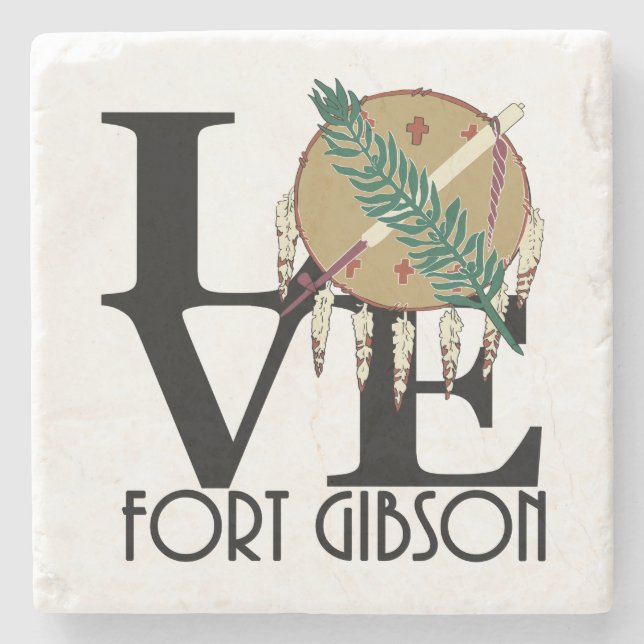 KÄRLEK Fort Gibson Oklahoma Stenunderlägg (Framsidan)