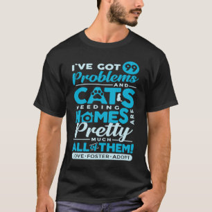 Kärlek Foster adopterar katter med citattecken Dju T Shirt
