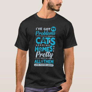 Kärlek Foster adopterar katter med citattecken Dju T Shirt
