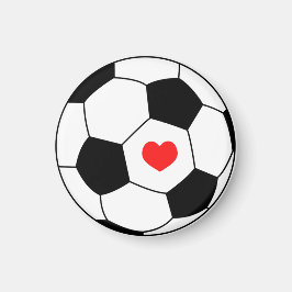Kärlek-fotboll - boll med hjärta magnet