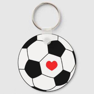 Kärlek-fotboll - boll med hjärta nyckelring