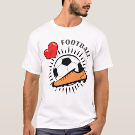Kärlek Fotboll Design T Shirt