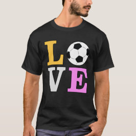 Kärlek Fotboll - Färgrik version 2 T Shirt