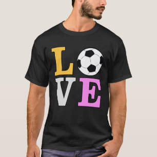 Kärlek Fotboll - Färgrik version 2 T Shirt