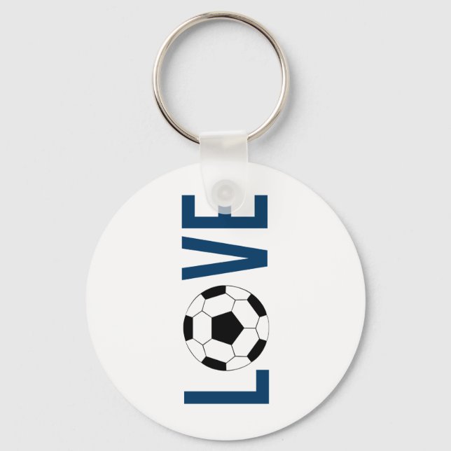 Kärlek Fotboll Nyckelring (blå) (Framsida)