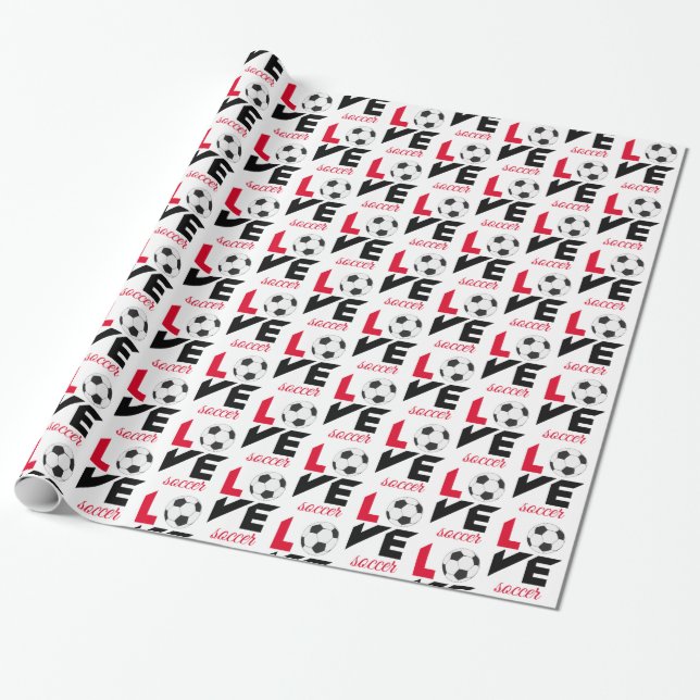 Kärlek-fotboll Presentpapper (Utrullad)