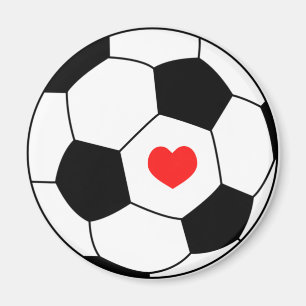 Kärlek-fotboll - Sport boll med hjärta Magnet