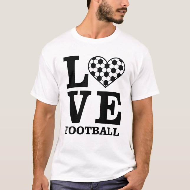 Kärlek Fotboll T Shirt (Framsida)