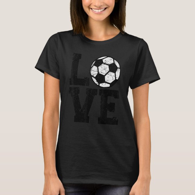 Kärlek Fotboll Vintage 1 T Shirt (Framsida)