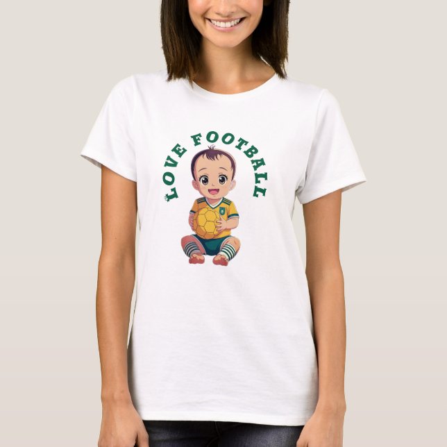 Kärlek-fotbollen T-Shirt Baby Bodykostym (Framsida)