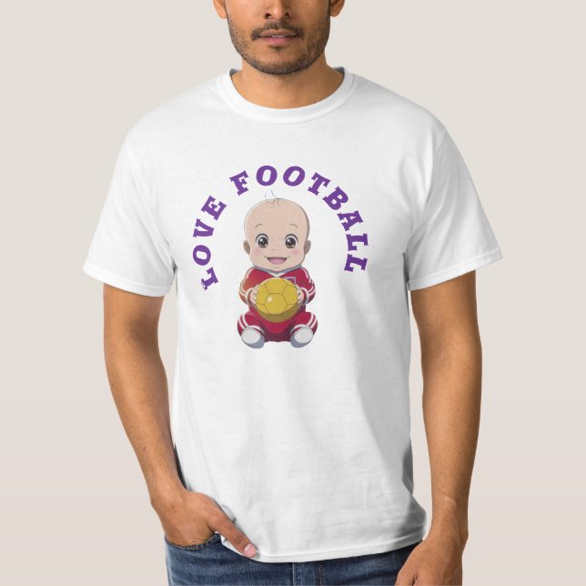 Kärlek-fotbollen T-Shirt Baby Bodykostym (Framsida)