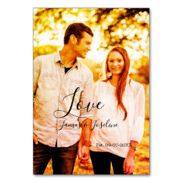 Kärlek fotoadd namn est. Datum år bröllop par Bordsnummer