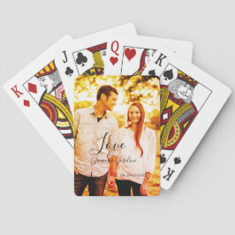 Kärlek fotoadd namn est. Datum år bröllop par Casinokort