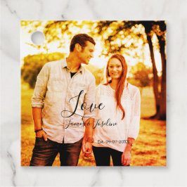 Kärlek fotoadd namn est. Datum år bröllop par Gåvor Etiketter