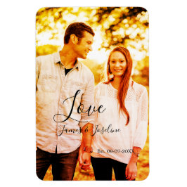 Kärlek fotoadd namn est. Datum år bröllop par Magnet