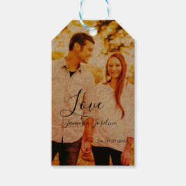 Kärlek fotoadd namn est. Datum år bröllop par Presentetikett