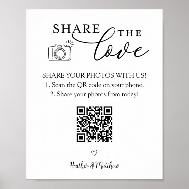  Kärlek fotoalbum QR-kod Poster (Framsidan)