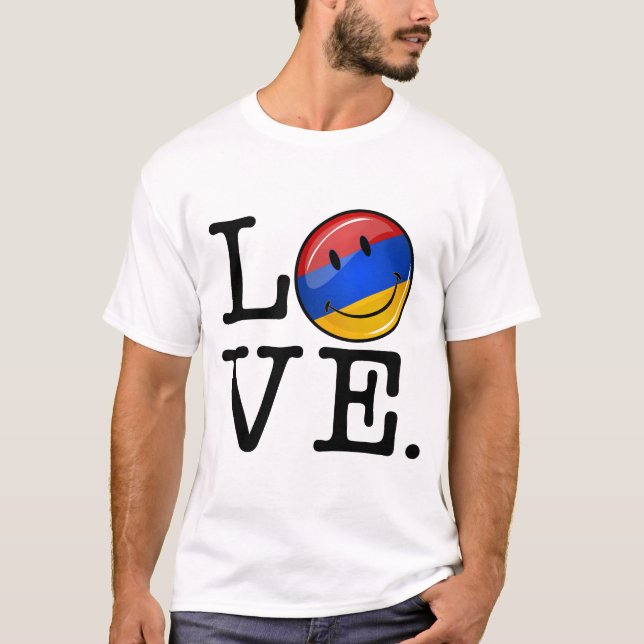 Kärlek från Armenien som ler flagga Tee Shirt (Framsida)