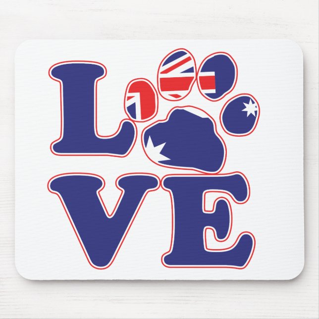 Kärlek-Från-Australien-Tass-Print Musmatta (Framsidan)