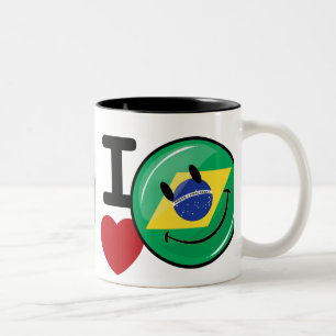 Kärlek från Brasilien som ler ansikte Två-Tonad Mugg