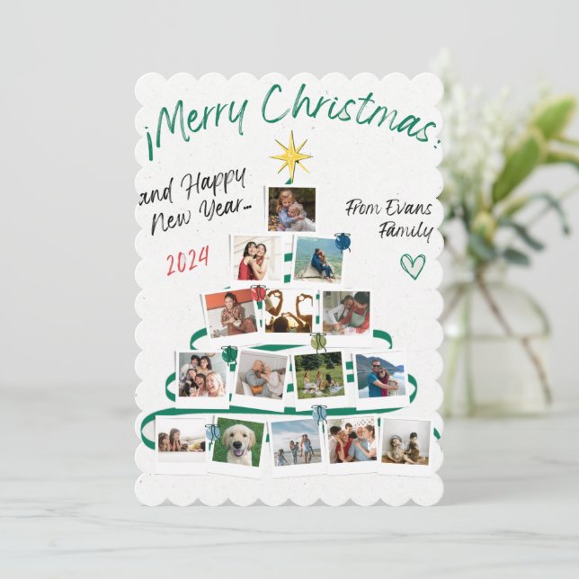 Kärlek från Evans Family för God jul-kort (Stående Fram)