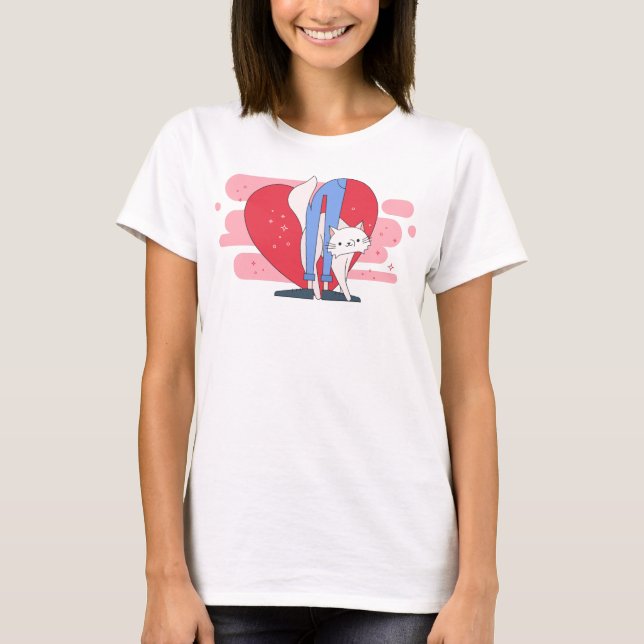 Kärlek från katten, 1950 animerad katt t shirt (Framsida)