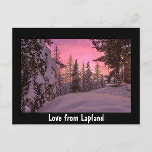 Kärlek från Lappland - vykort för solnedgång