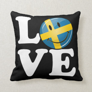 Kärlek Från Sverige Leende Flagga Kudde