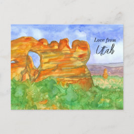 Kärlek från Utah Red Sten Southwest Desert Mountai Vykort