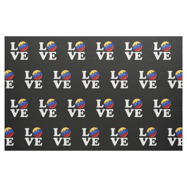 Kärlek från Venezuela som ler flagga Tyg (Fat Quarter)