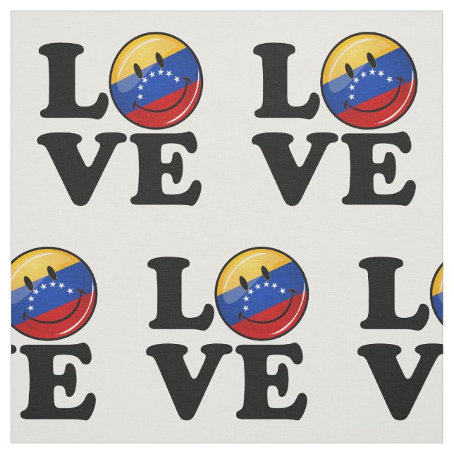 Kärlek från Venezuela som ler flagga Tyg (Provkarta)