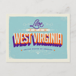 KÄRLEK från West Virginia vykort