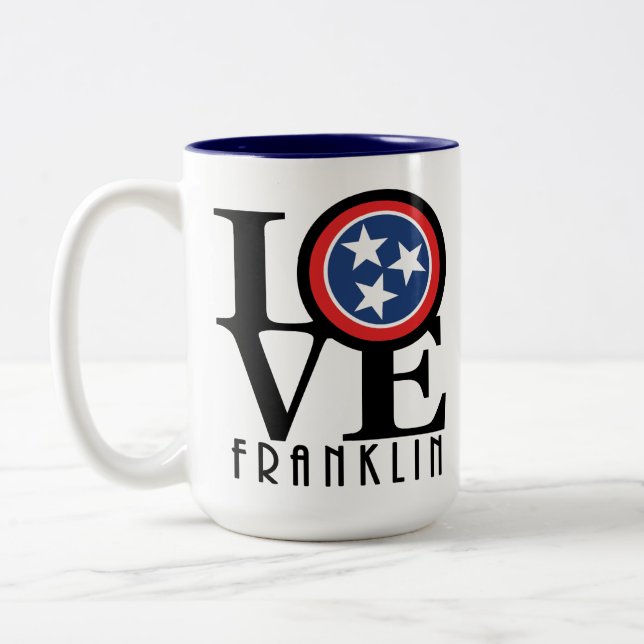 KÄRLEK Franklin Tennessee 15oz Två-Tonad Mugg (Vänster)