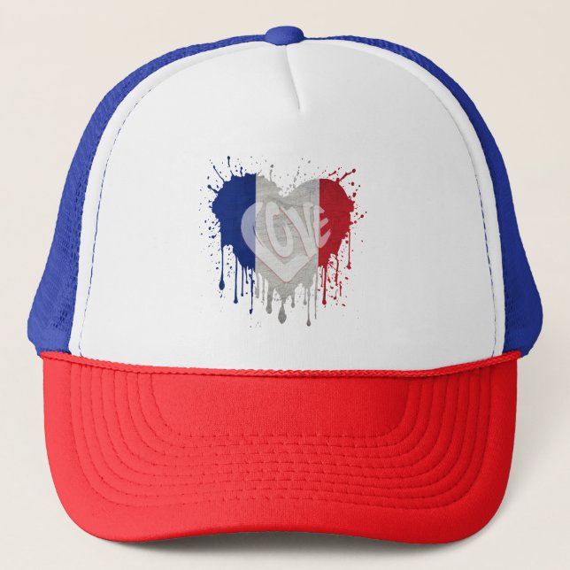Kärlek Frankrike Flagga Keps (Framsida)