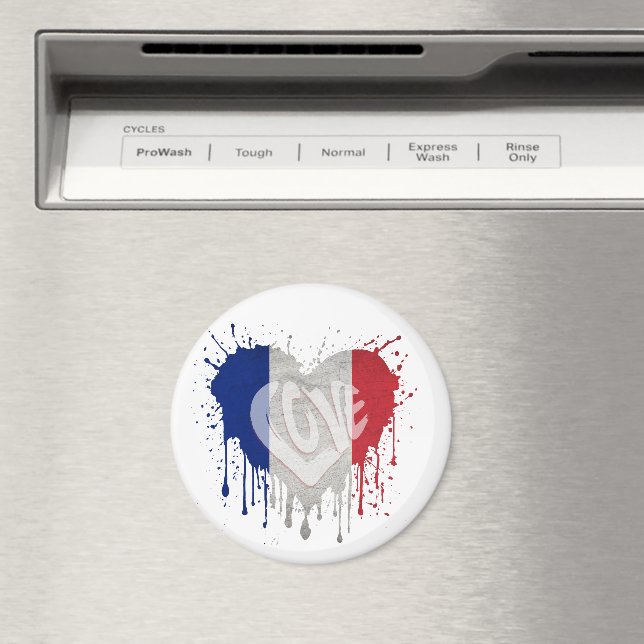 Kärlek Frankrike Flagga Magnet (In Situ (Dishwasher))