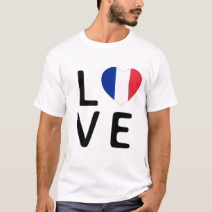 KÄRLEK - FRANKRIKE FLAGGA T SHIRT