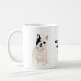 Kärlek Fransk Bulldog Cute Caricature Anpassningsb Kaffemugg
