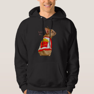 Kärlek Fransk Bulldog Frenchie Mamma Pappa Hund Pu Hoodie